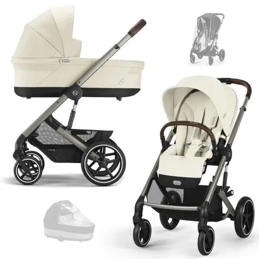 Коляска 2в1 Cybex Balios S Lux 2025 спальный блок+дождевик