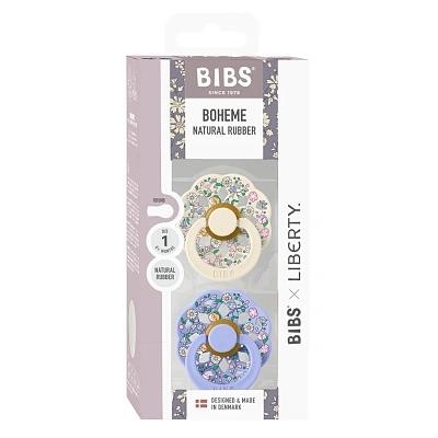 Набор пустышек латексных BIBS Liberty Boheme, 2 шт. - Chloe Meadow, 0+ мес.