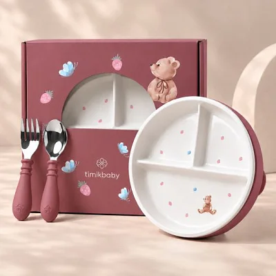 Набор посуды 3в1 Timikbaby "Медвежонок"
