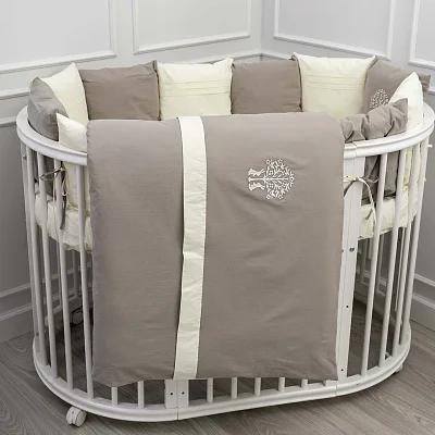 КПБ Lappetti "Organic baby cotton" для овальной и прямоугольной кроватки, 6 предметов