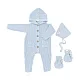 Комплект 3в1 Mimibaby с капюшоном, хлопок