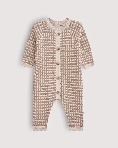Комбинезон детский Loomknits Бежевые соты LW5507
