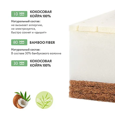 Матрас детский Perina "Bamboo Max" 1190х600х120