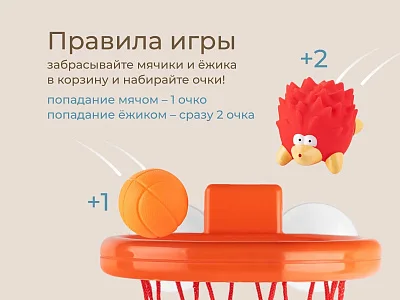 Игрушка для ванной Roxy Kids Баскетбол 4 мяча