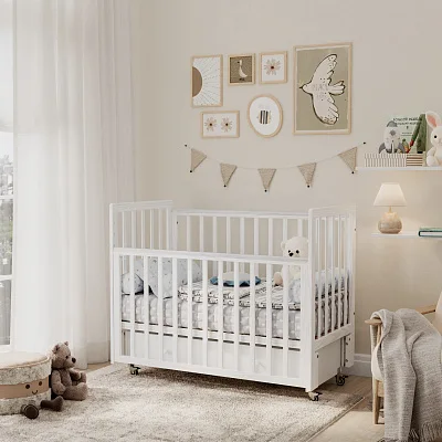 Кроватка Antemi Classic Sleep Premium с маятником и ящиком 120*60