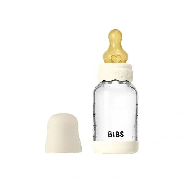 Бутылочка для кормления BIBS Boheme с латексной соской стеклянная, медленный поток 120 мл