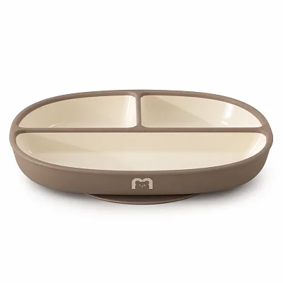 Тарелка силиконовая MADEBYBEAR секционная на присоске 560 мл.
