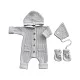 Комплект 3в1 Mimibaby с капюшоном, хлопок