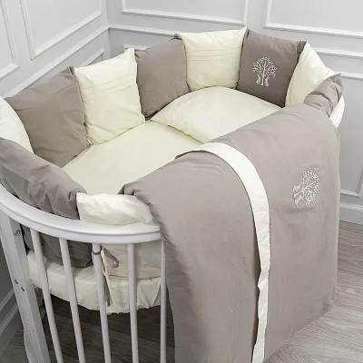 КПБ Lappetti "Organic baby cotton" для овальной и прямоугольной кроватки, 6 предметов