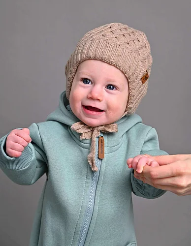 Шапка Toucankids "Ромбики" вязаная на завязках