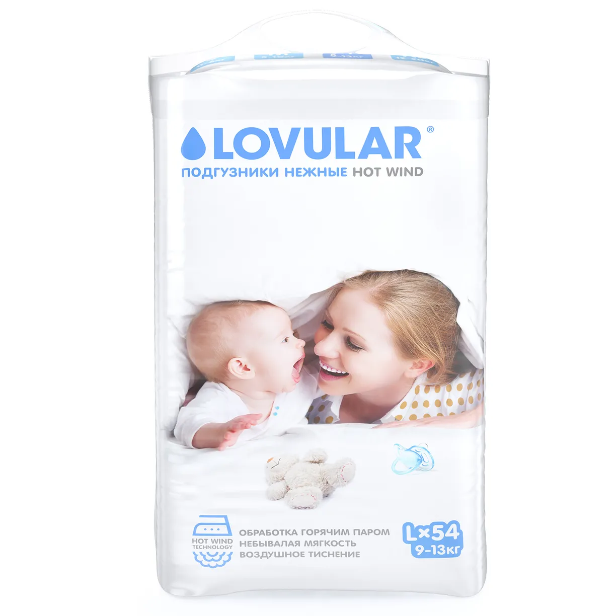 Детские подгузники LOVULAR HOT WIND L 9-13 кг, 54 шт/уп 8