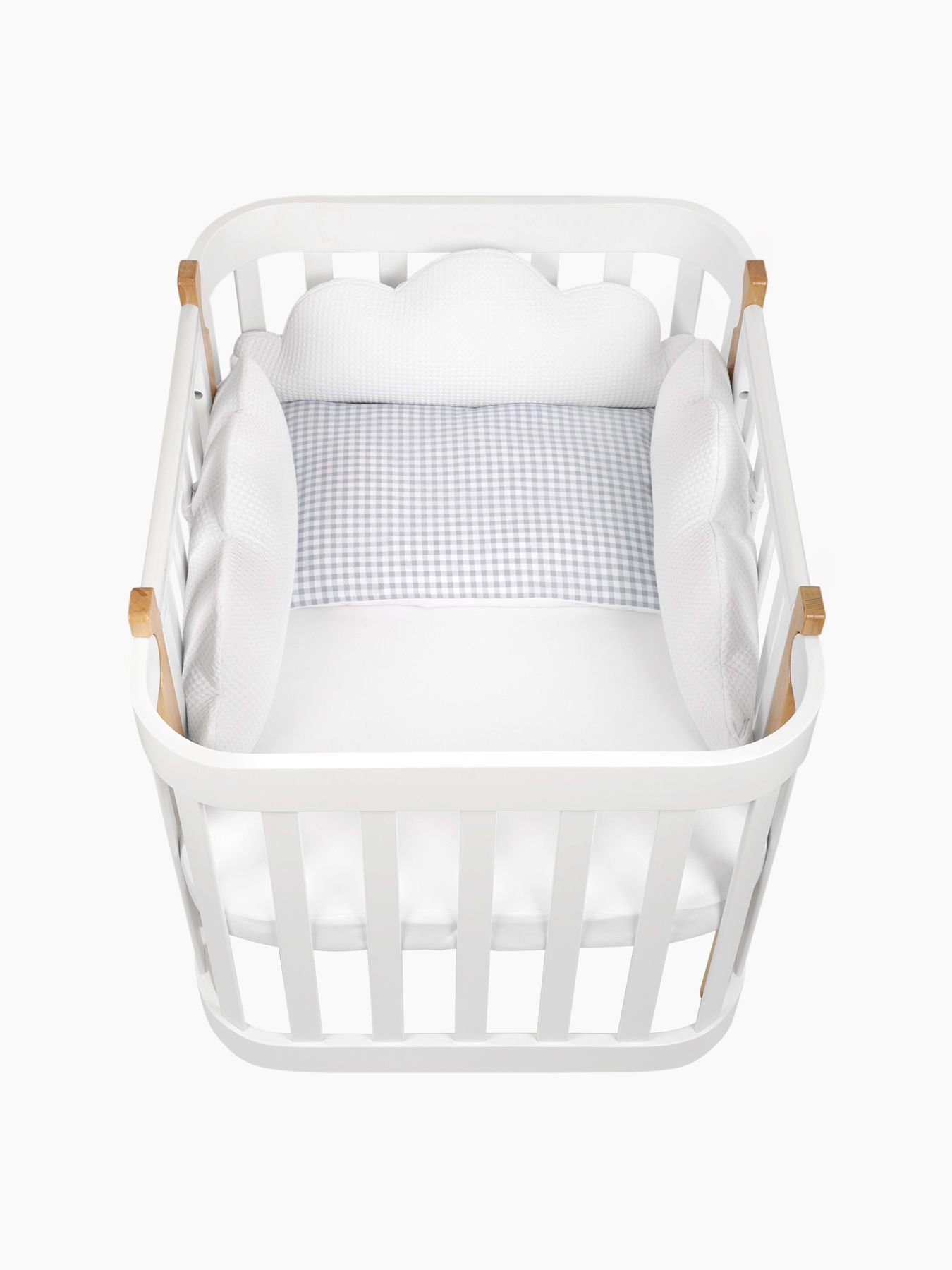 Набор бортиков на кроватку Happy Baby 3 шт. (white) Облака 4