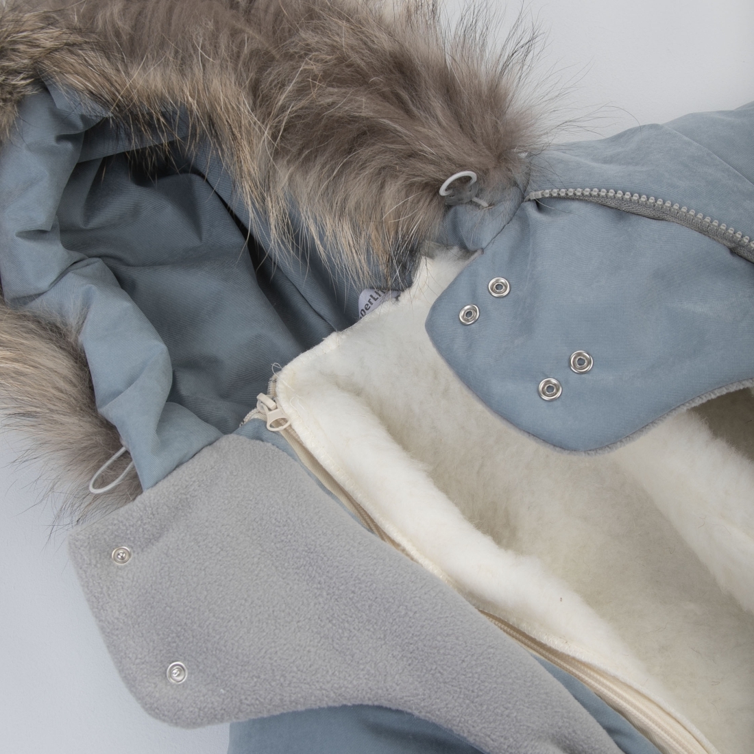 Комбинезон-трансформер Швейная Династия "Вельвет", с опушкой, с отворотами, 3 сезона 6