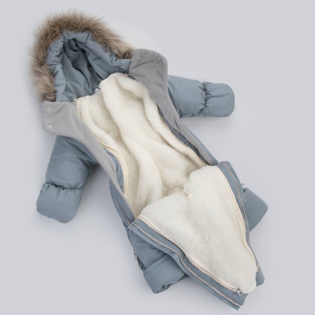 Комбинезон-трансформер Швейная Династия "Вельвет", с опушкой, с отворотами, 3 сезона 7