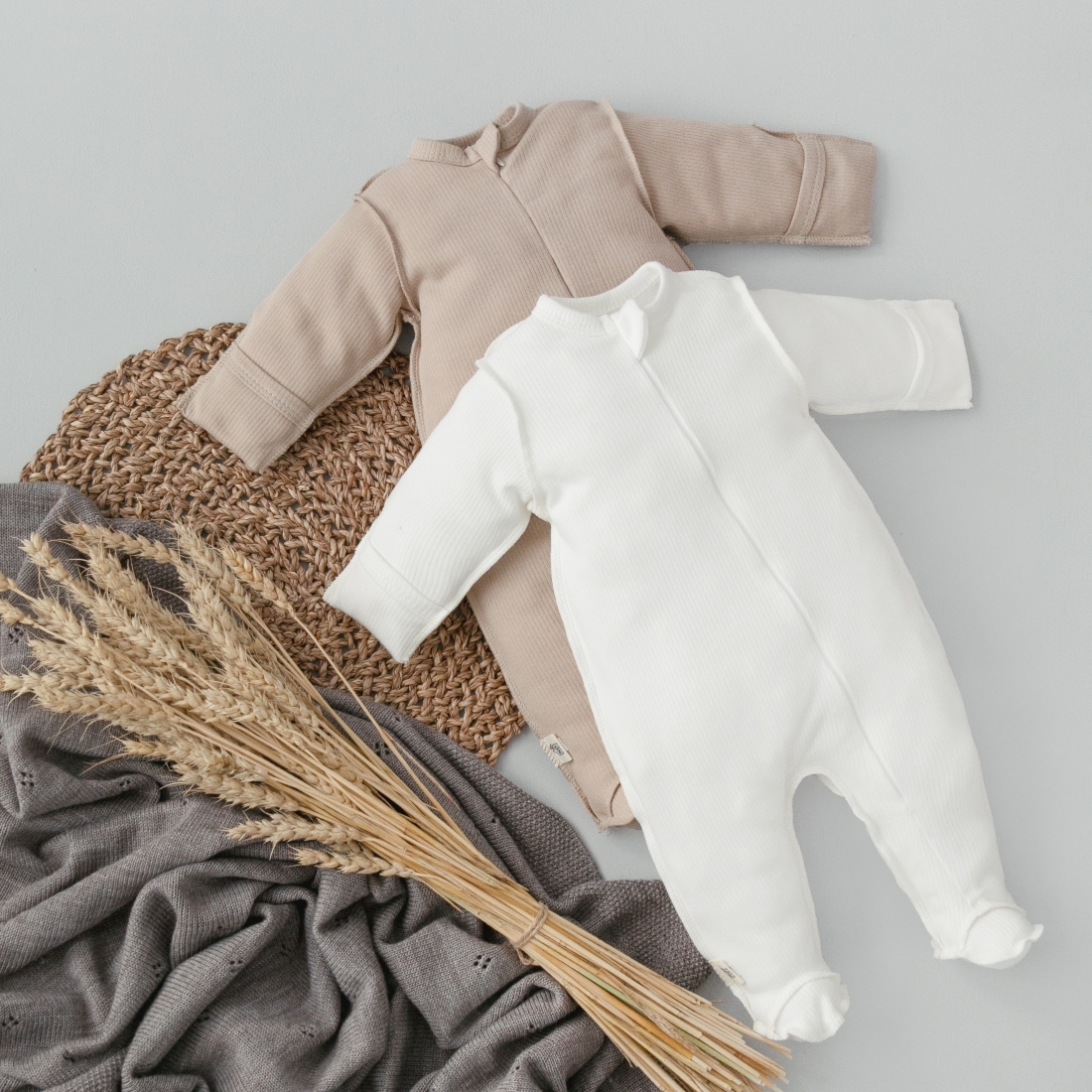 Комбинезон слип на молнии Швейная Династия "Капучино", 2 шт/уп 1