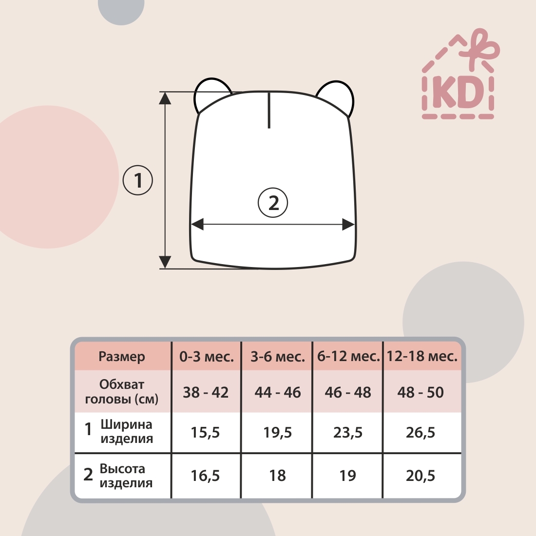 6658314303_optsiteefe4e565-e1eb-11ee-8619-b539721d8e4b Шапочка легкая с отворотом и ушками Швейная Династия, 2 шт/уп 3