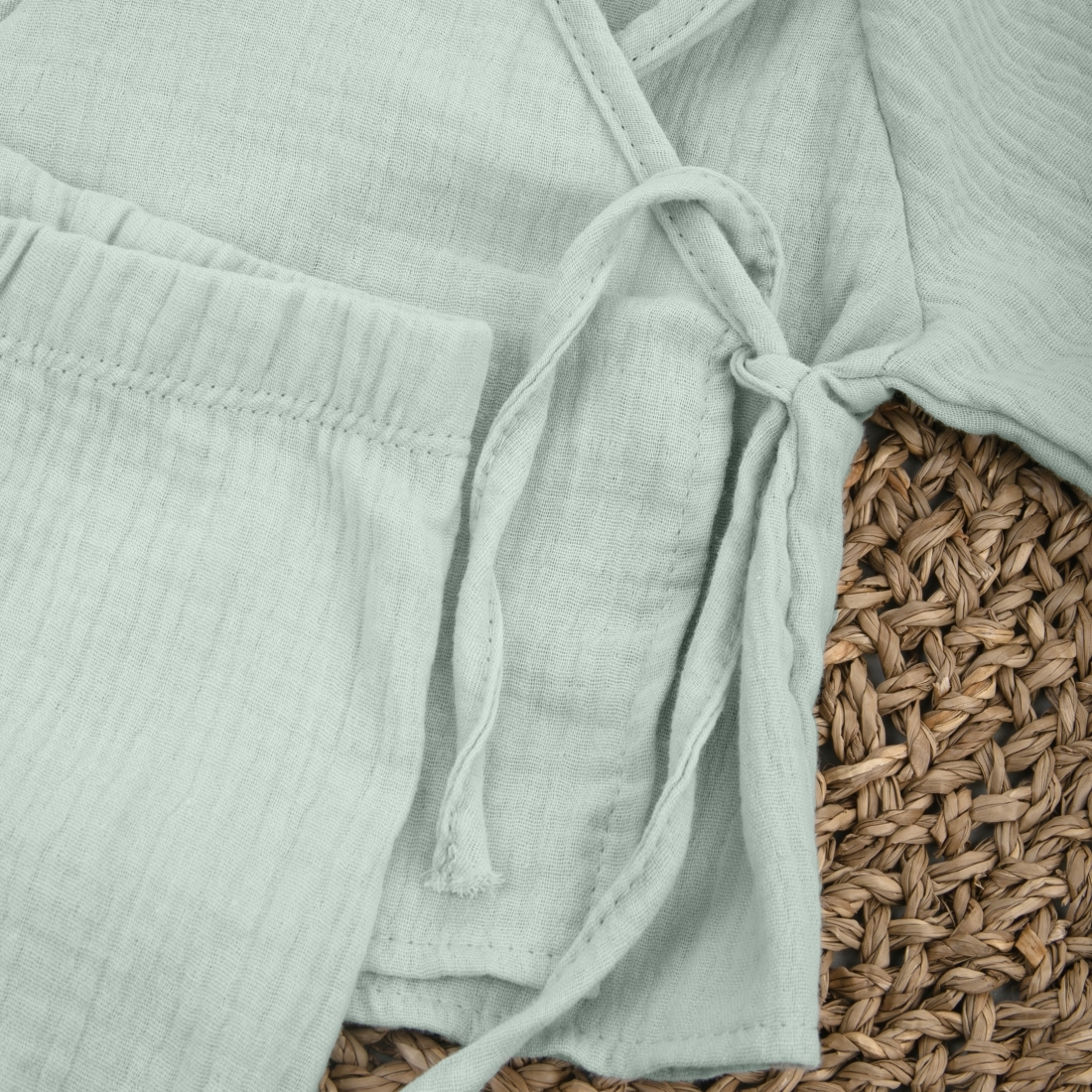 6658314303_optsitee40d82a1-e05a-11ee-8615-89c3ee66a691 Пижама летняя для новорожденного Швейная Династия "Муслин",полынь,лето 6