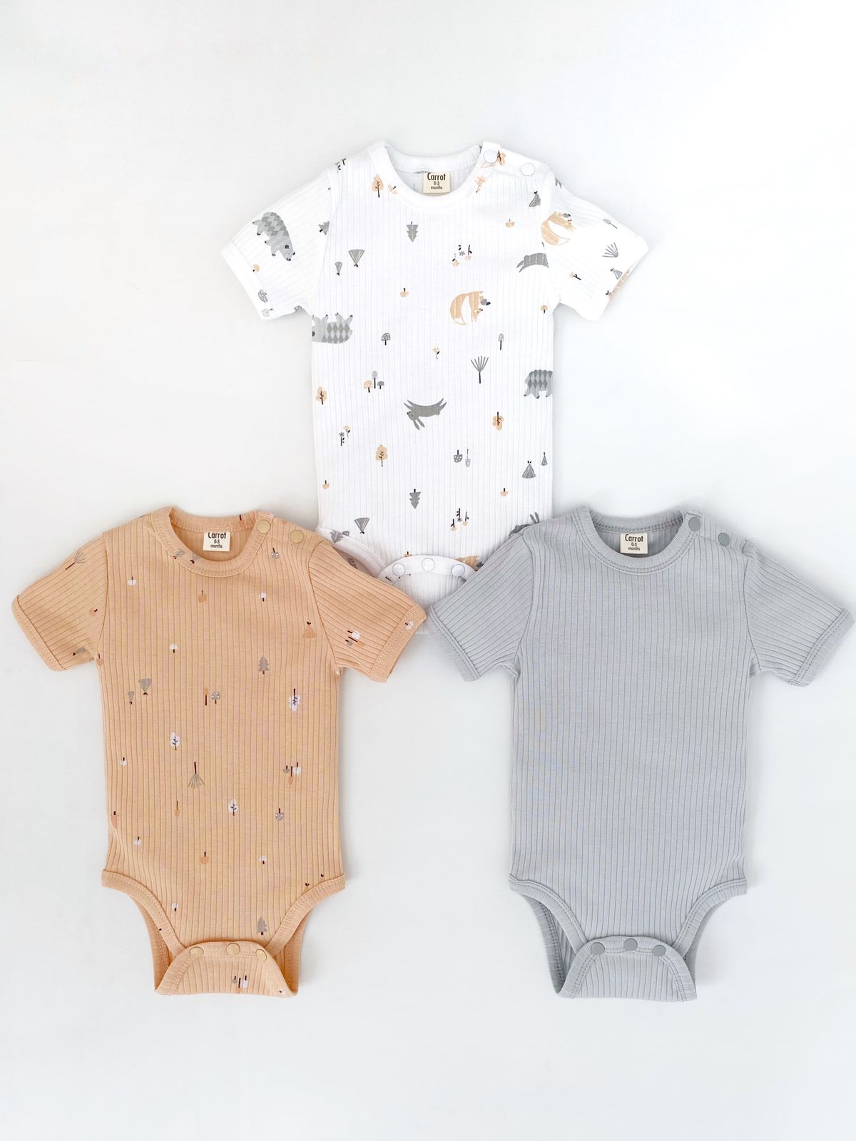 FA742DD8-FA93-43D8-AE9E-D3D314771A56 Набор из трех боди I love Carrot "Лесная сказка"(лапша) 1