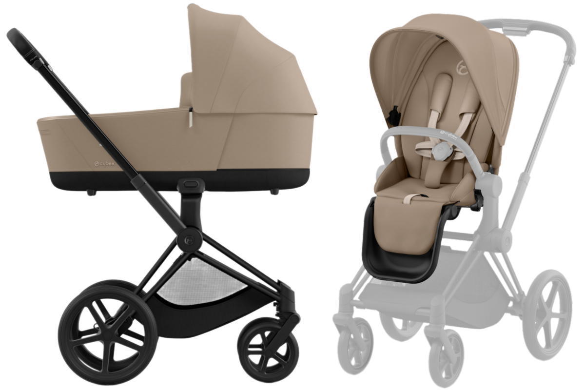 Коляска 2в1 Cybex Priam Cozy Beige рама Matt Black 1
