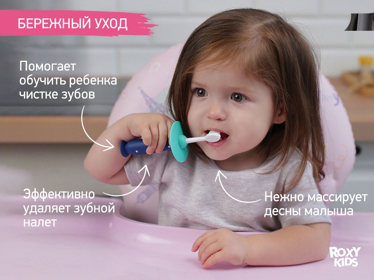 Зубная щетка для детей Roxy Kids Пингвин ультрамягкая 10000 щетинок, 2шт. 4