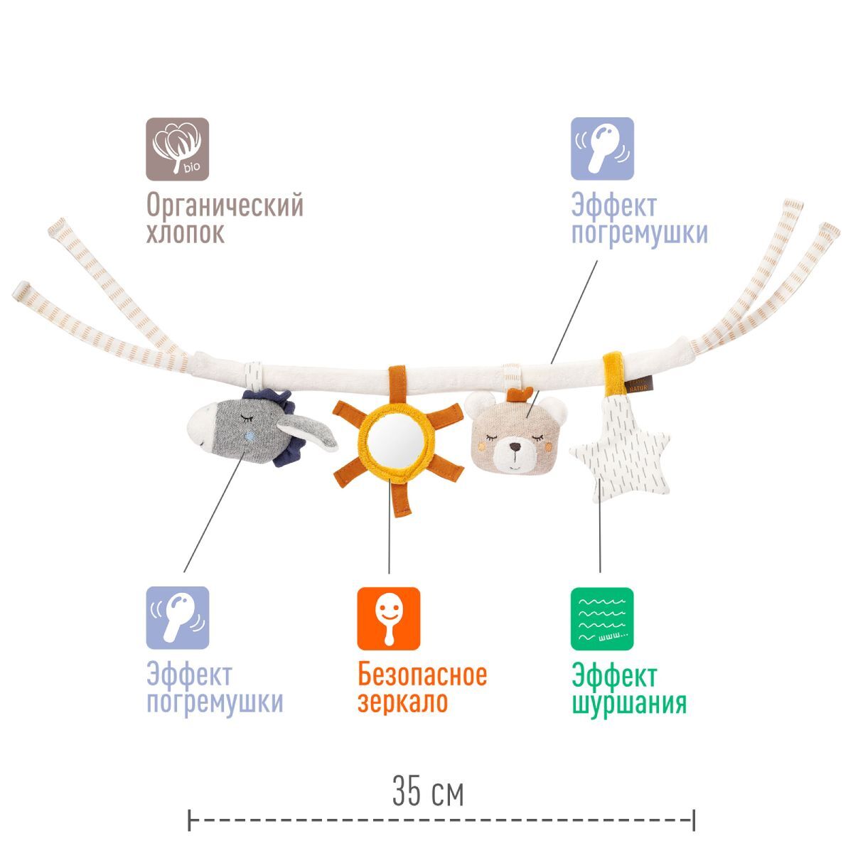 Погремушка-растяжка на коляску/кроватку FEHN 3