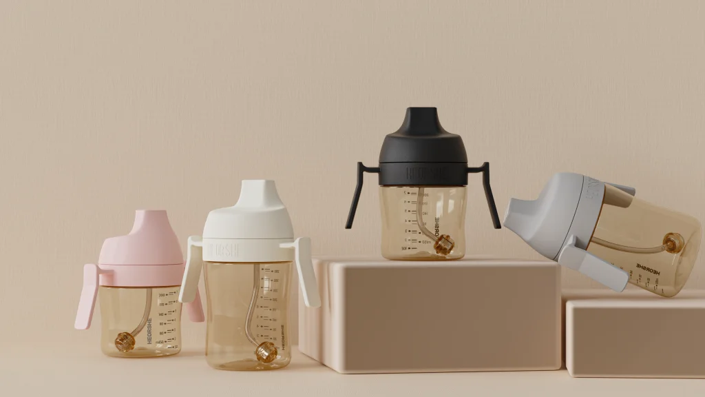 Поильник из силикона и пластика HEORSHE 300 мл 5