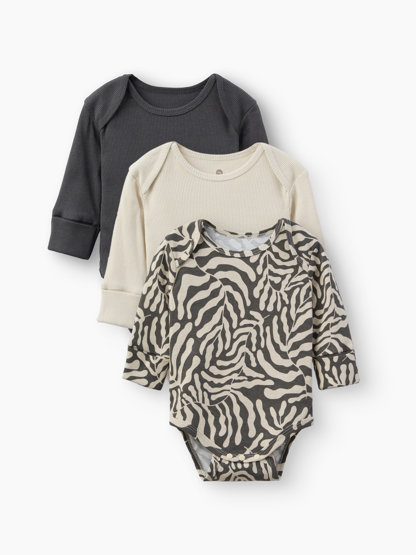 Боди с длинным рукавом детское Happy Baby (набор 3 шт.) leaves 5