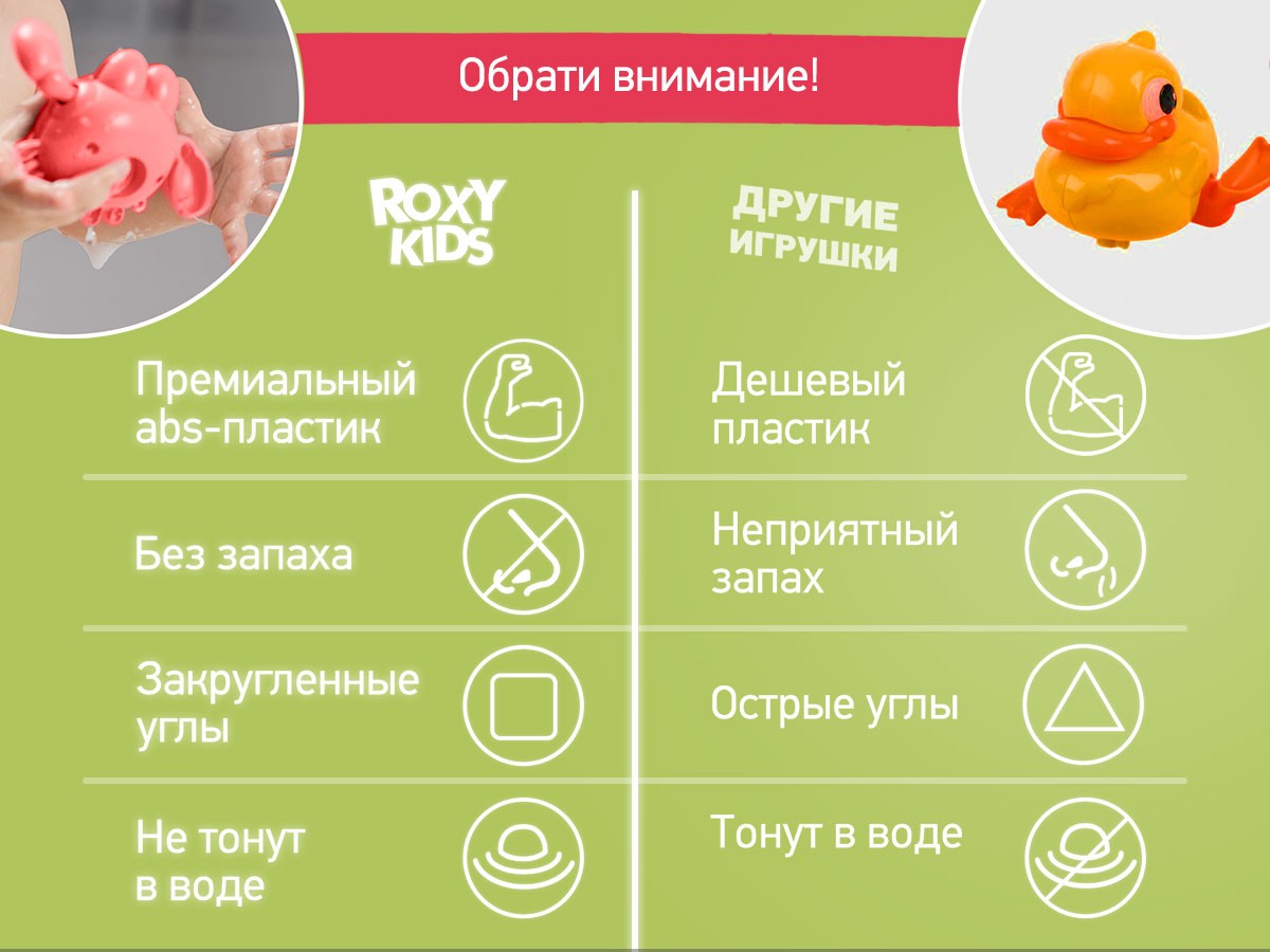 Игрушки для ванной заводные Roxy Kids 3 шт (черепаха, краб, пингвин) 11