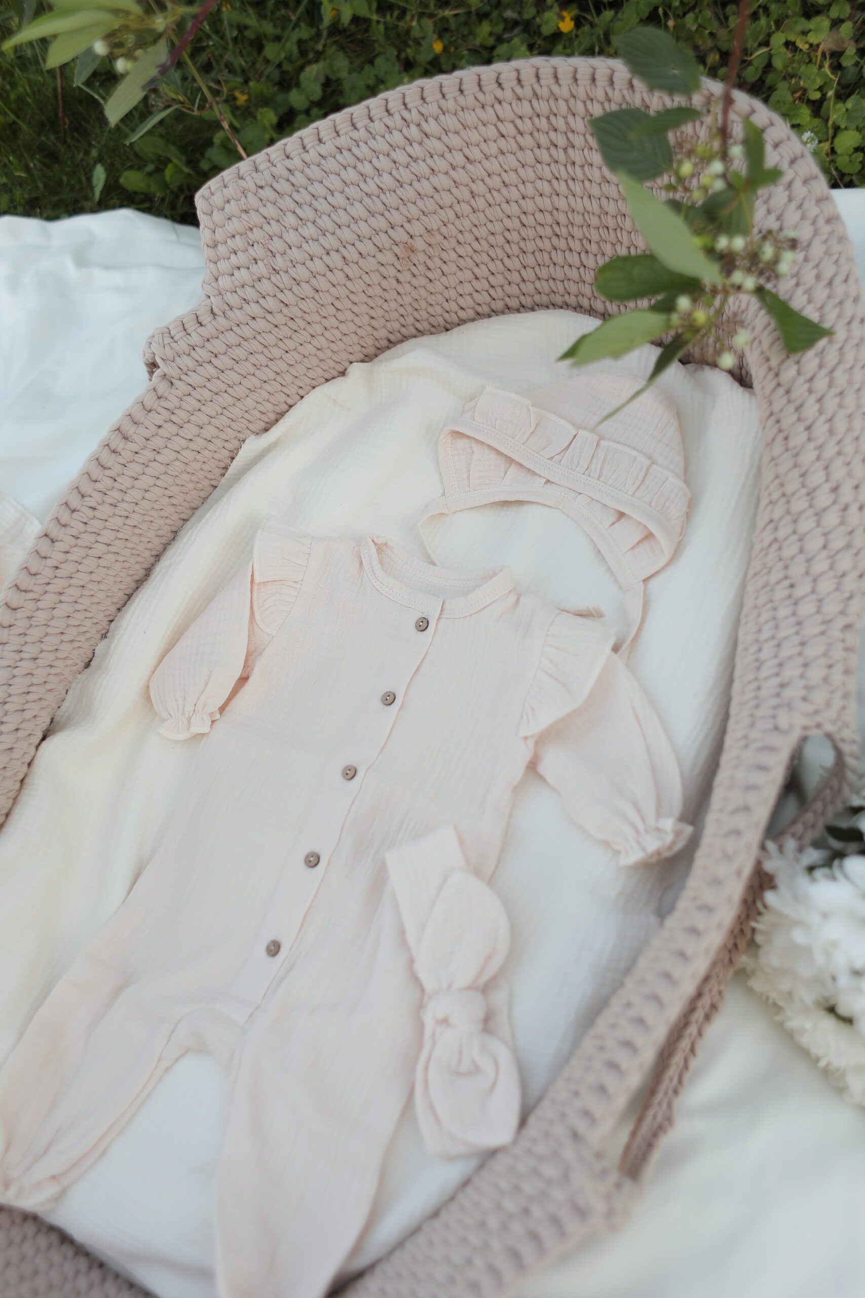 833A1154 Комплект на выписку Babyedel 5 предметов для девочки, муслин 5