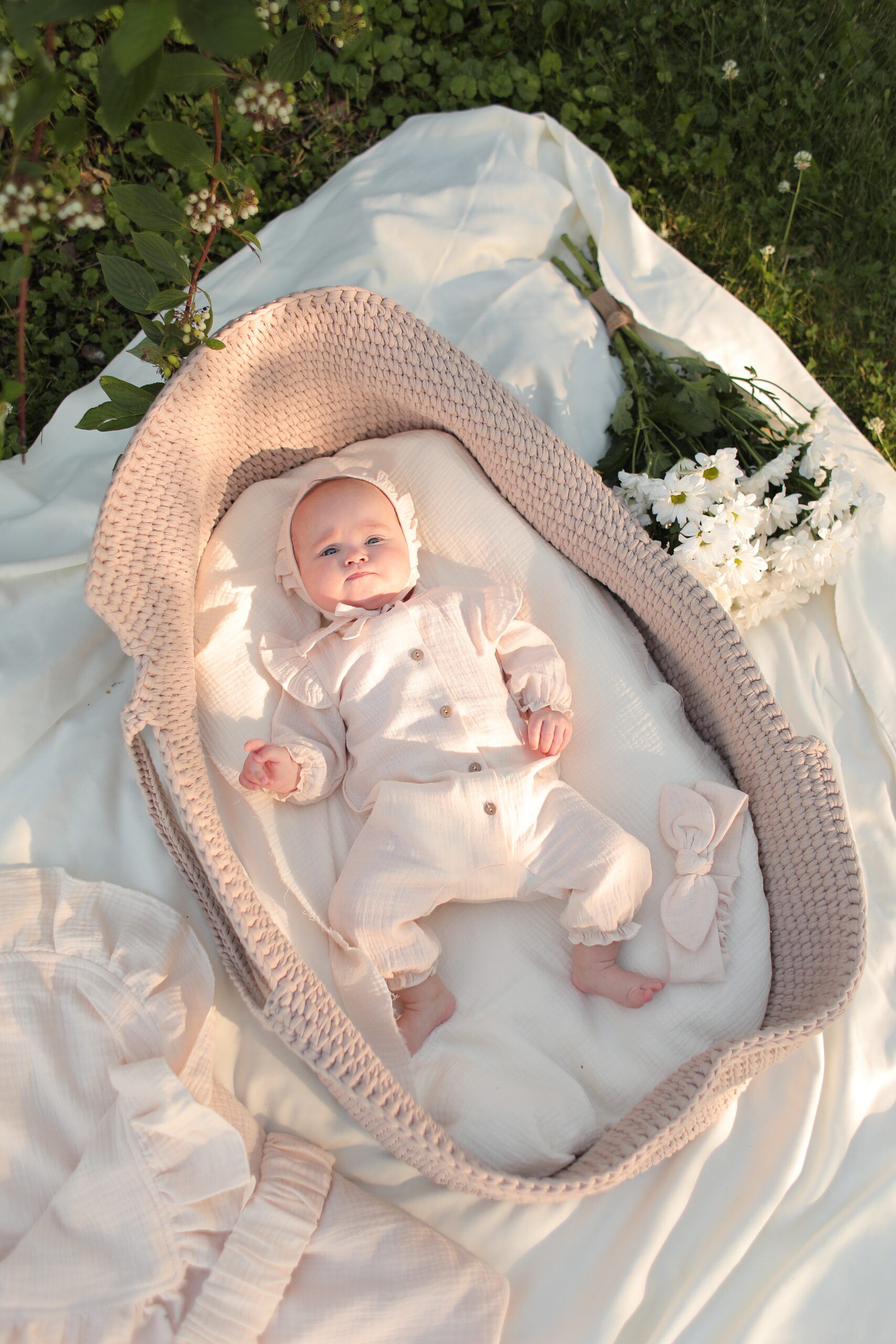 833A1445 Комплект на выписку Babyedel 5 предметов для девочки, муслин 3