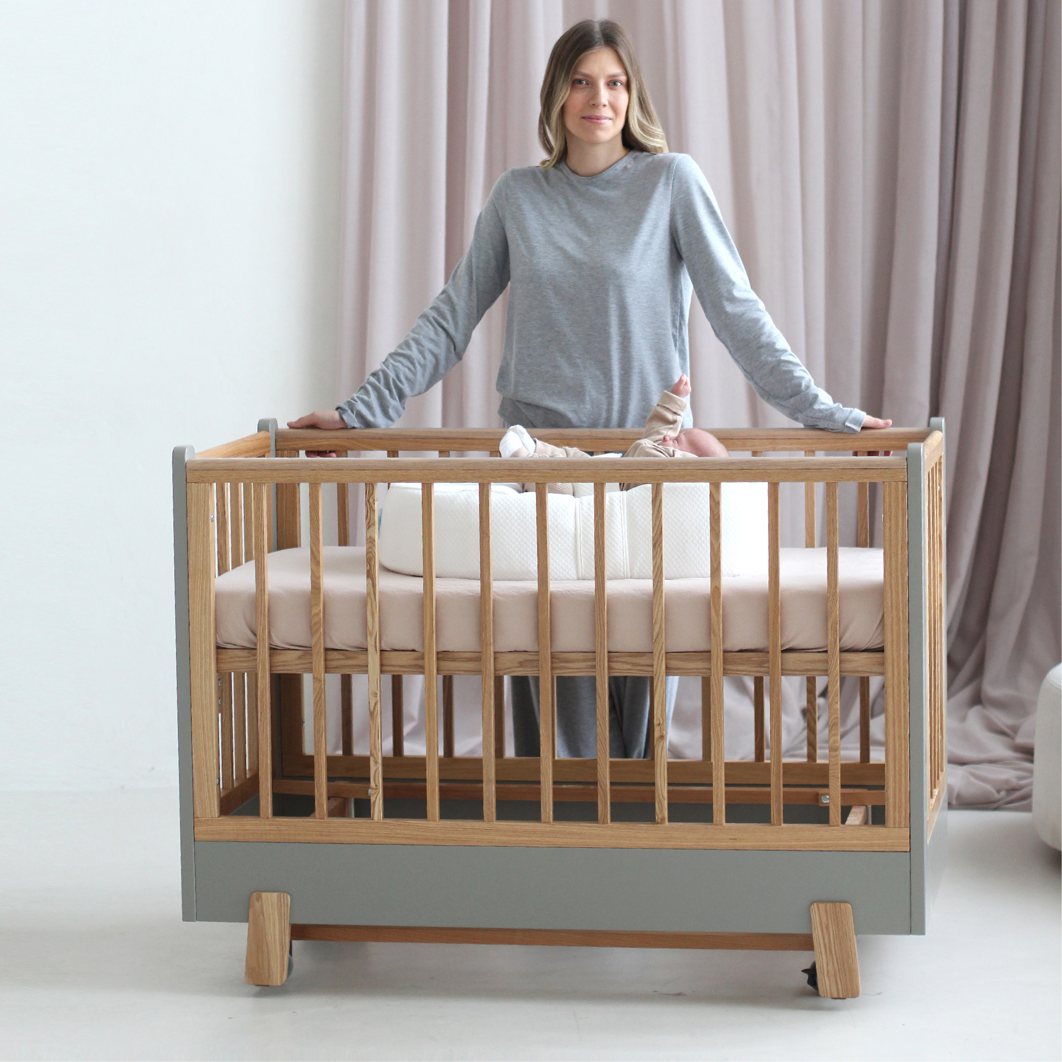 Серая-кровать_сайт-02 Детская кроватка "Фабрика Облаков" Onlybaby Scandi серая 2
