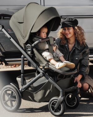 Комплект 3в1 коляска SMILE 5Z, Urban Olive + Детское автокресло BABY-SAFE PRO Urban Olive 15