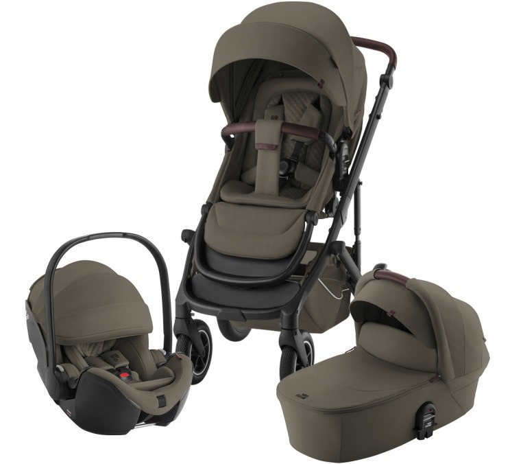 Комплект 3в1 коляска SMILE 5Z, Urban Olive + Детское автокресло BABY-SAFE PRO Urban Olive 1