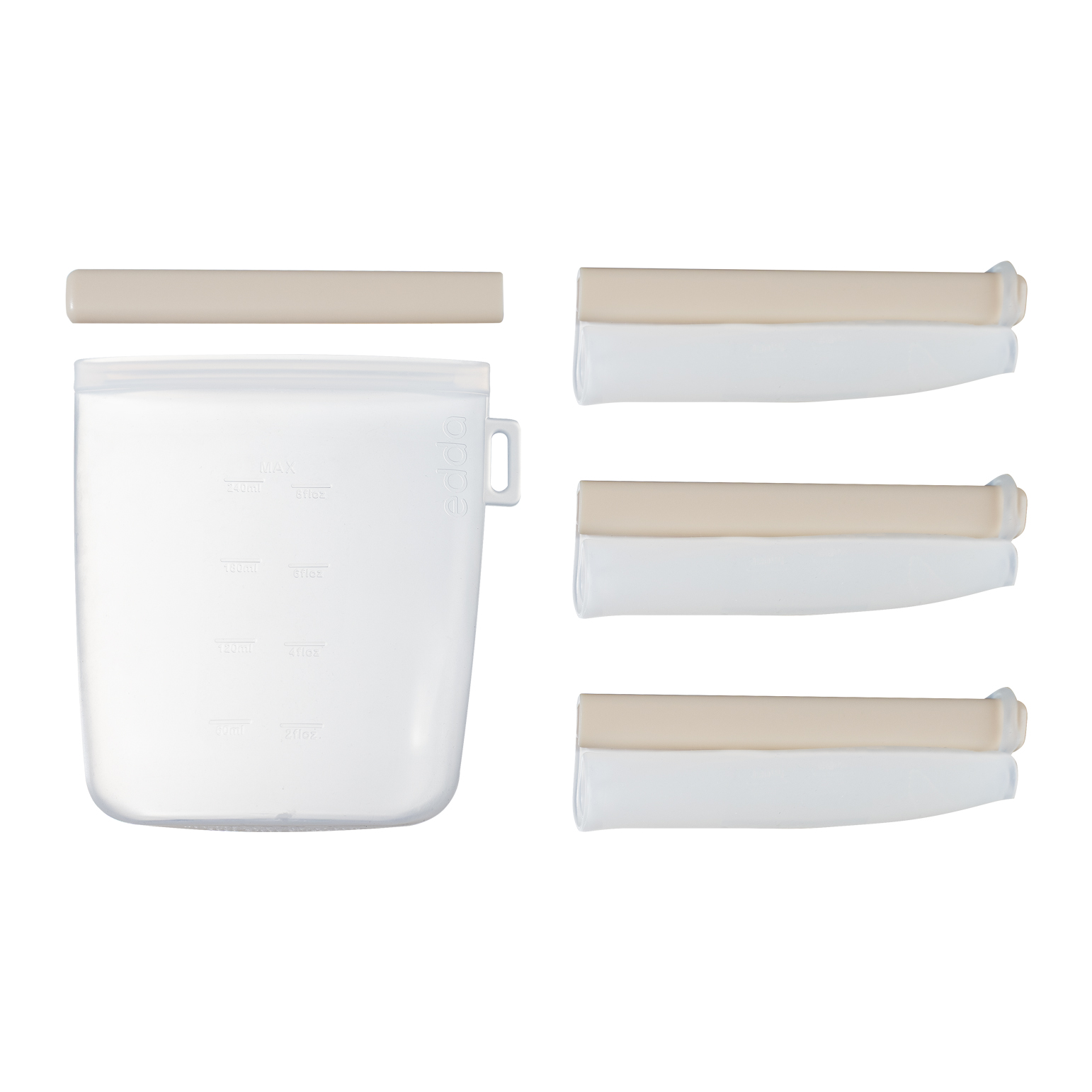 Набор силиконовых пакетов Edda для грудного молока, 4 шт, 240 мл 8