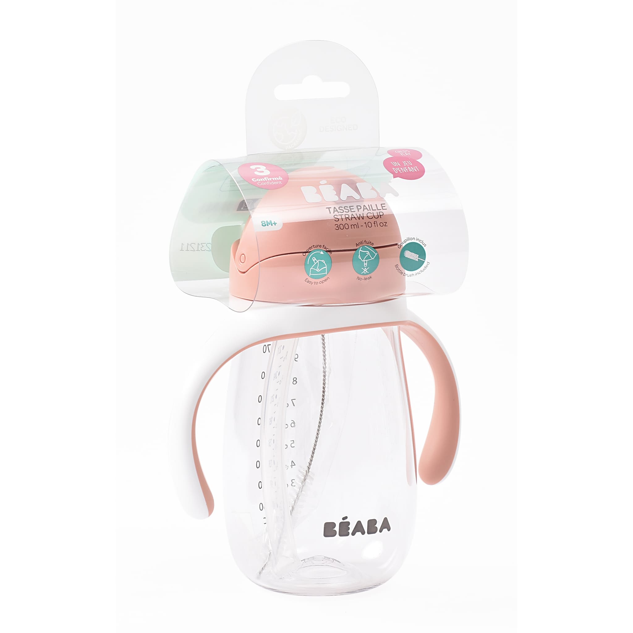 Поильник Beaba 300 ml / STRAW CUP 300 ML OLD PINK 6 поильник