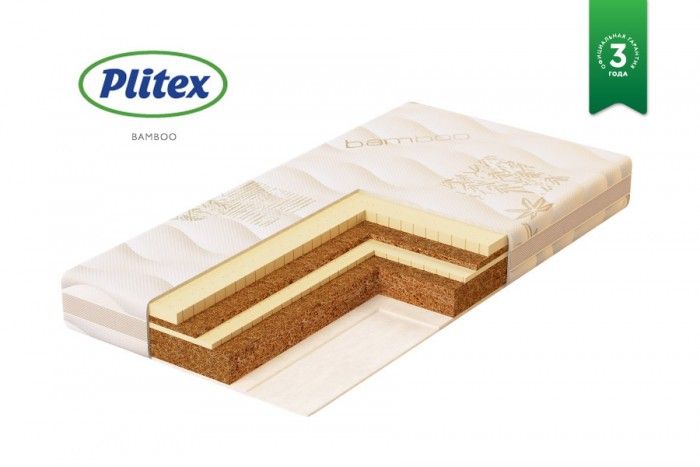 Матрас в кроватку PLITEX Bamboo Nature кокос+латекс 119х60х11см