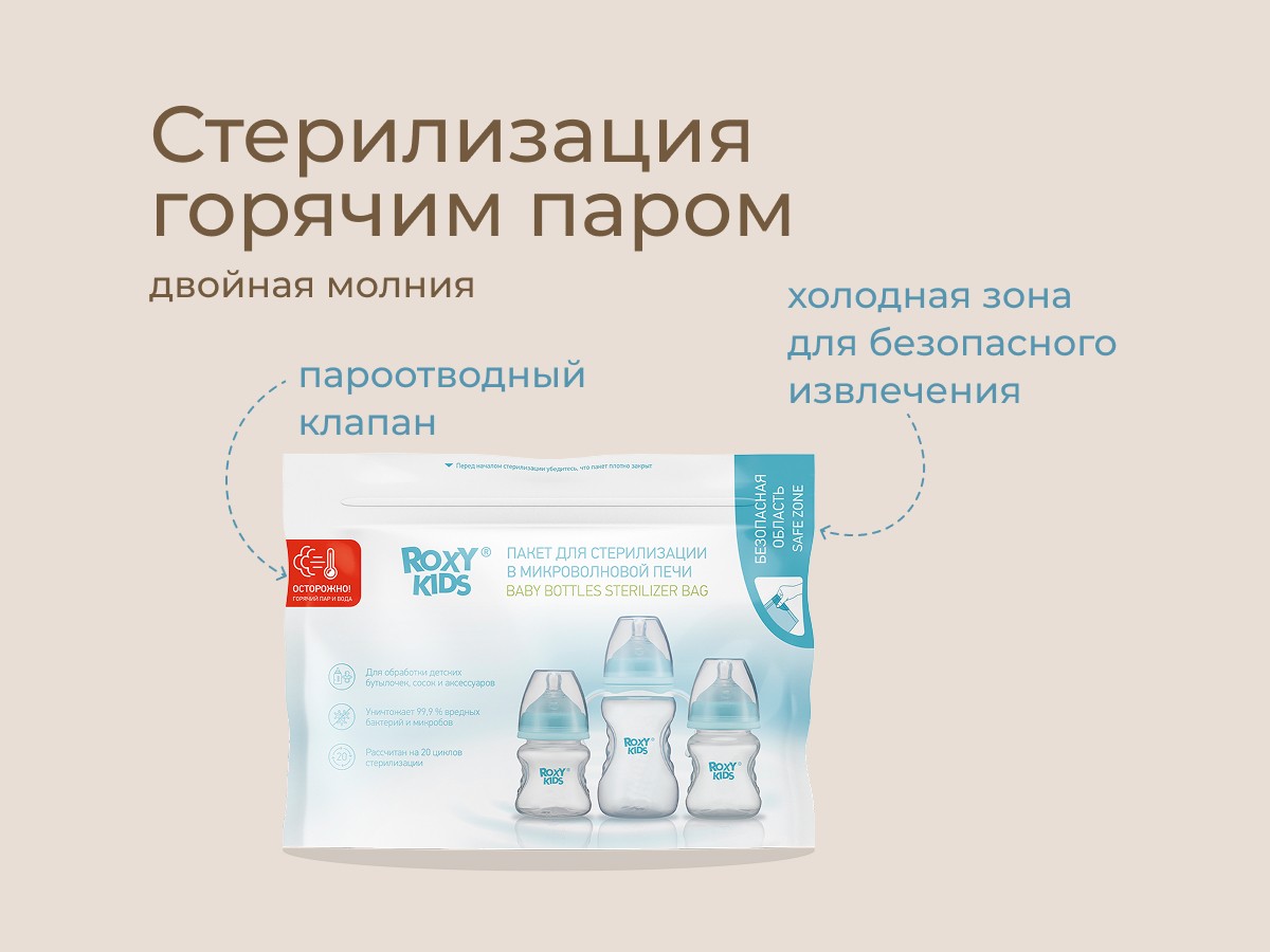 Пакеты для стерилизации в микроволновой печи Roxy Kids 6 шт