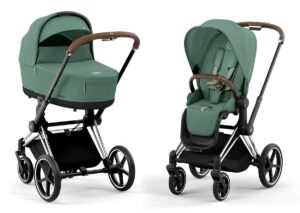 Коляска 2в1 Cybex Priam IV рама Chrome Brown