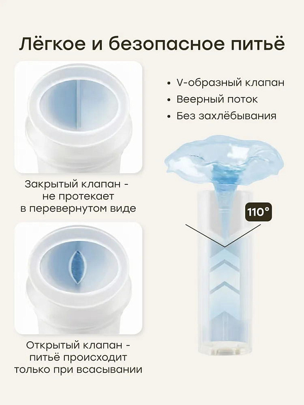 Термопоильник-непроливайка Happy Baby с трубочкой и ручками, 300 мл
