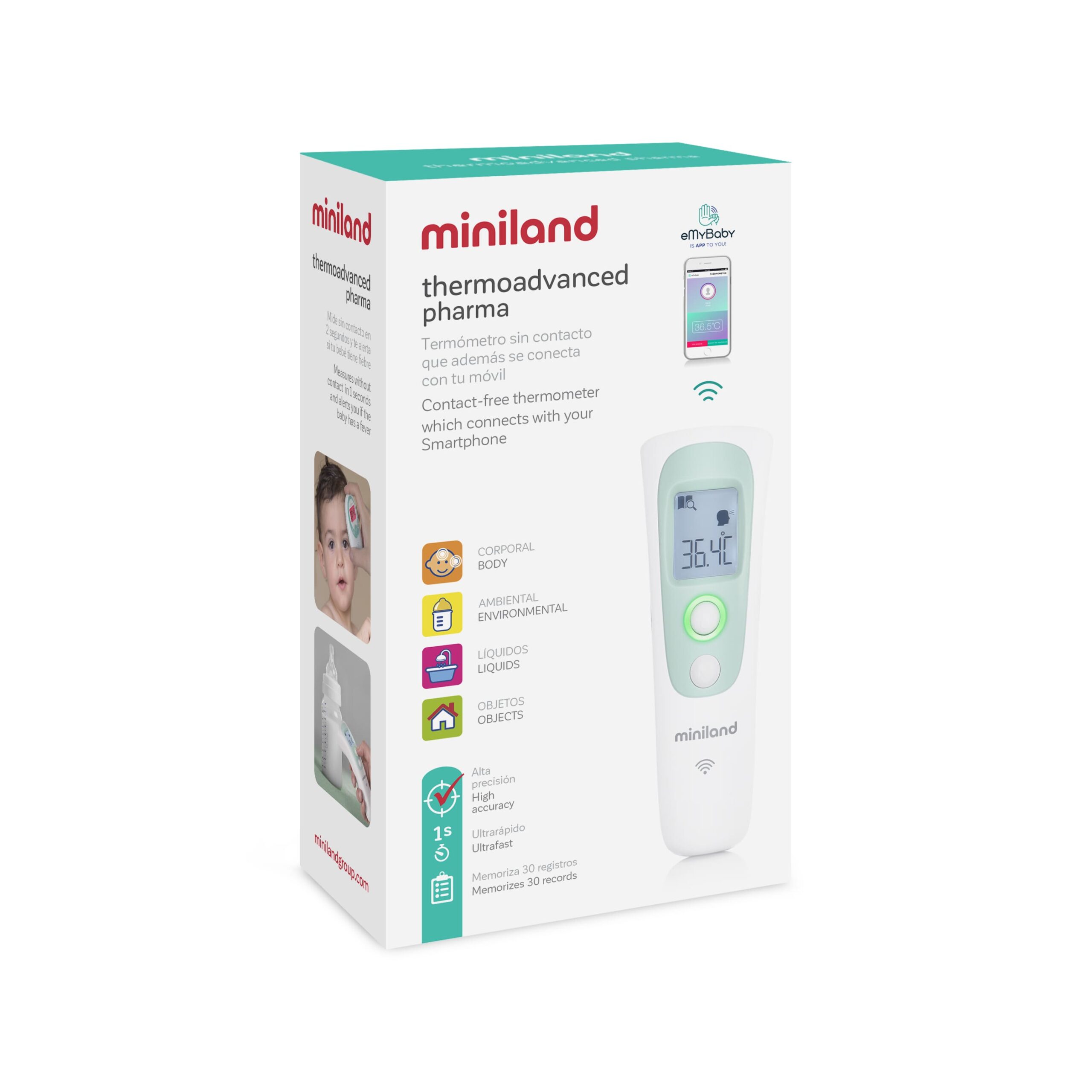Термометр Miniland Thermoadvanced Pharma бесконтактный 2 Термометр Miniland Thermoadvanced Pharma бесконтактный