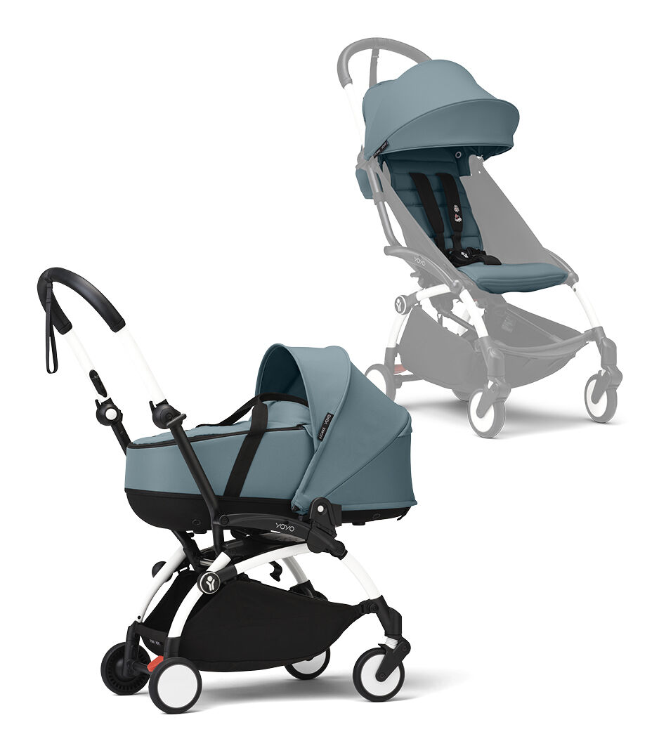 Коляска 2в1 Stokke YOYO3 люлька newborn shell белая рама 2 Коляска 2в1 Stokke YOYO3 люлька newborn shell белая рама 1